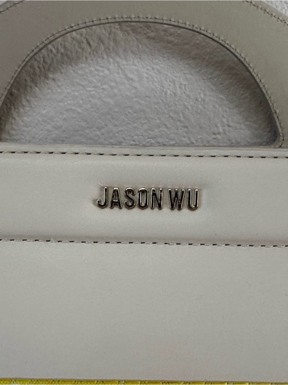 Jason Wu Yellow Tweed Tote with Cream Top Handle $350 Retail NWT - Picture 3 of 12